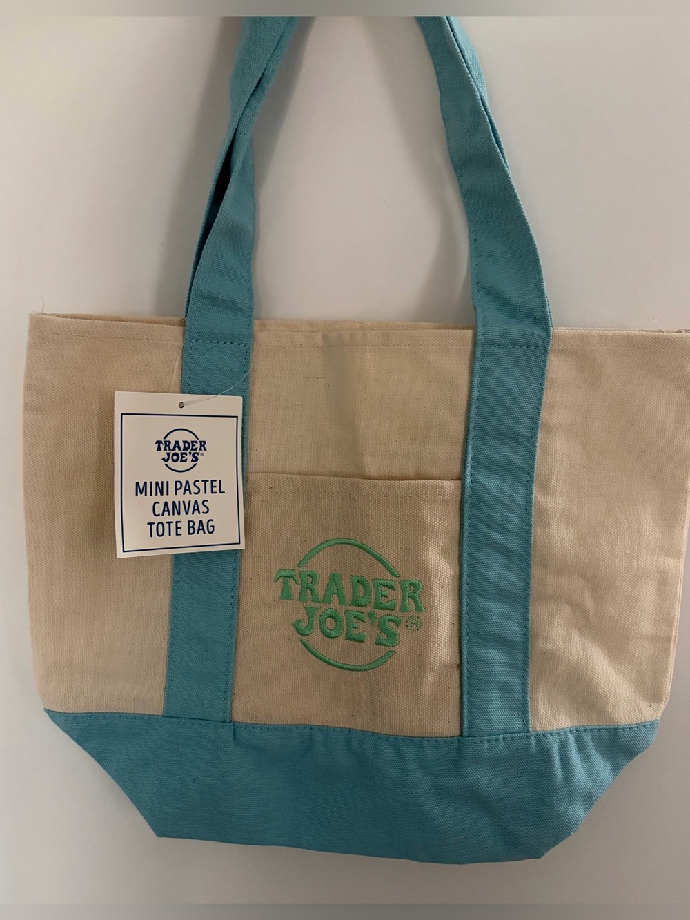 Trader Joe’s mini pastel canvas tote
